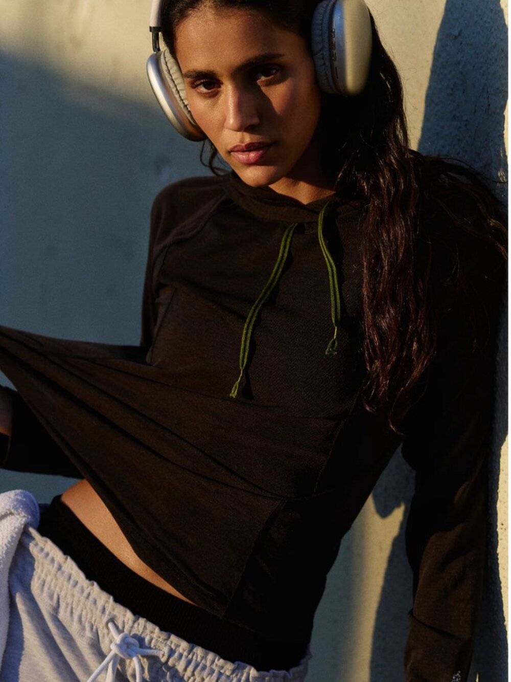 NWT Free People Wild Ride Wool Hoodie in Black